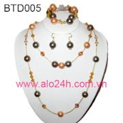 BTD005 - Bộ trang sức ngọc trai đúc pha lê 