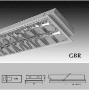 GBR Máng Đèn Phản Quang Chóa Parabol & Thanh Ngang Nhôm Sọc Loại Gắn Âm GBR 3186 