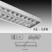 GLS Máng Đèn Phản Quang Chóa Parabol & Thanh Ngang Nhôm Sọc Loại Âm Trần Khung Gỗ GL- GFR 1181