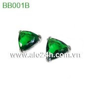 BB001B - Trang sức hoa tai bạc đá xanh