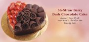 56 - Straw Berry Dark Chocolate Cake