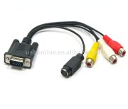 VGA Adapter to TV S-Video RCA Out Cable for PC Video