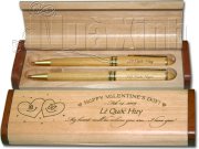 Hộp bút đôi khắc laser theo yêu cầu - Quà Valentine