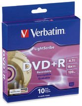 Verbatim DVD+R LightScribe (1 Colour) 10Pk Spindle Box