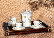 Bộ trà gốm sứ Minh Long 0,8L hoa văn Duyên Quê