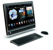 Máy tính Desktop HP TouchSmart IQ508d (KT435AA) (Intel Core 2 Duo T5850 2.16GHz, 4GB RAM, 500GB HDD, Windows Vista Home Premium )