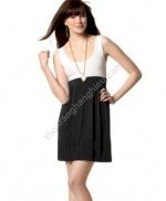 One Clothing Dress, Knit Two-Tone Sleeveless S1109316