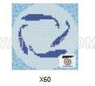 Gạch trang trí Mosaic - tranh hoa văn hồ bơi X60