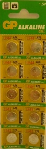 Pin nút áo Alkaline GP A76-C10 ( LR44 ) - ( 1 Vỉ/ 10 Viên )