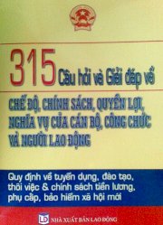 315 Câu hỏi và giải đáp về chế độ chính sách, quyền lợi nghĩa vụ của cán bộ, công chức và người lao động - Quy định về tuyển dụng, đào tạo, thôi việc và chế độ tiền lương, trợ cấp