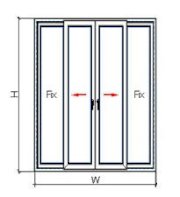 Cửa nhựa 2 cánh mở trượt Queen QN2T2-3600x2400 - kínhAT 6.38