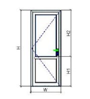 Cửa kính 1 cánh mở quay Queen QK1Q1-700x2300 - kính đơn