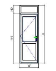 Cửa kính 1 cánh mở quay Queen QK1Q2-700x2900 - kínhAT 6.38