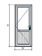 Cửa nhựa 1 cánh mở quay Queen QN1Q2-700x2200 - Kính hộp