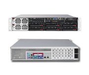 Supermicro SuperServer 2U 8026B-TRF (Black) (Quad Intel Xeon 7500 series, DDR3 Up to 512GB, HDD 6 x SATA/SAS, 1400W)