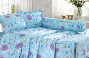 Bộ chăn ga gối phủ 1m6 x 2m cotton satin Edena 601