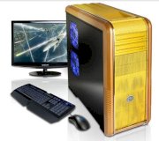 Máy tính Desktop CyberpowerPC Power Video XE Yellow/Gold Color (Intel Core i5-2400 3.10GHz, RAM 4GB, HDD 1TB, VGA NVIDIA GTS450, PC DOS, Không kèm màn hình)