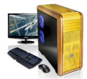 Máy tính Desktop Cyberpowerpc Gamer Xtreme XE Yellow/Gold Color (Intel Core i7-990X 3.46GHz, RAM 6GB, HDD 2TB, VGA 3 x AMD HD 6970, Windows 7, Không kèm màn hình)