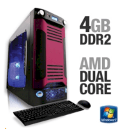 Máy tính Desktop CybertronPC SAAN4120 X-SNIPER Gaming PC (AMD Athlon II X2 240 2.80GHz, 4GB DDR2, 500GB SATA II HDD, ATI Radeon HD4350, Windows 7 Home Premium, Không kèm màn hình)