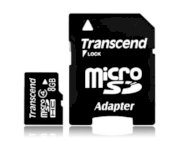 Transcend microSDHC 8GB (class 4 - w/adapter) 