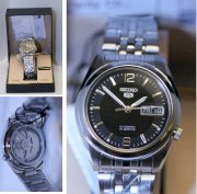 Đồng hồ đeo tay Seiko 5 Automatic Black Dial All Stainless Steel