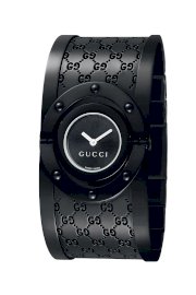 Đồng hồ Gucci Watch, Women's Swiss Twirl Black PVD Steel Bangle Bracelet YA112431