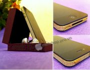 Khung viền vàng 24k gắn đá Swarovski iPhone 4S