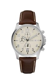 Đồng hồ Guess Watch, Men's Chronograph Brown Leather Strap 40mm U11638G2