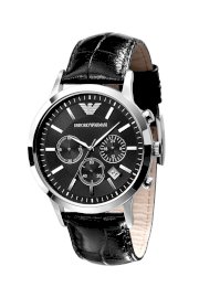 Đồng hồ Emporio Armani Watch, Men's Black Leather Strap AR2447