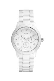 Đồng hồ Guess watch, Women's White Polycarbonate Wrapped Stainless Steel 40mm U11644L1