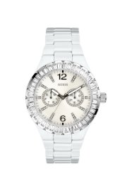 Đồng hồ Guess watch, Women's White Enamel Bracelet 40mm G13552L