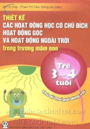 Thiết kế các hoạt động học có chủ đích hoạt động góc và hoạt động ngoài trời trong trường mầm non - Trẻ 3 - 4 tuổi (Chủ đề thế giới động vật) 