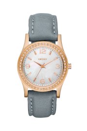 Đồng hồ DKNY Watch, Women's Dark Gray Leather Strap NY8374