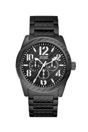 Đồng hồ Guess Watch, Men's Chronograph Black Plated Aluminum Bracelet 45mm U13614G1