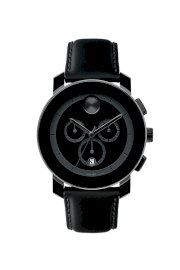 Đồng hồ Movado Watch, Swiss Chronograph Bold Large Black Leather Strap 3600014