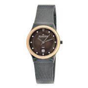 Skagen Women's 880LDDR Skagen Denmark Twisted Topring Brown Mesh Wo Watch