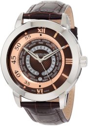 Stuhrling Original Men's 118B.3315K76 World Traveler Swiss-Quartz Brown Dial Watch