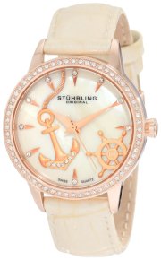 Stuhrling Original Women's 520.1145S94 Lifestyles Collection Verona Del Mar Swiss Quartz Swarovski Crystal Mother-Of-Pearl Watch