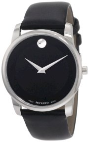 Movado Men's 0606502 Museum Stainless Steel Black Museum Dial Strap Watch