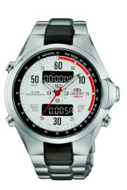 Orient Men's CVZ02002W 100m Analog Digital with Calendar, Alarm, Dual Time, Chronograph in 1/100 second White Watch