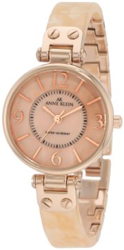 Đồng hồ AK Anne Klein Women's 10/9842RGPC Peach Marbleized Resin Bangle Rosegold-Tone Watch