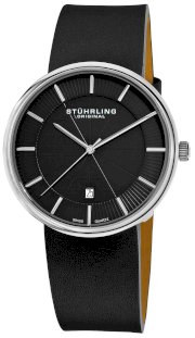 Stuhrling Original Men's 244.33151 Classic Fairmount Swiss Quartz Date Ultra Slim Black Watch
