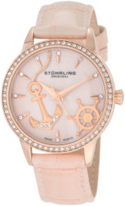Stuhrling Original Women's 520.1145A9 Lifestyles Collection Verona Del Mar Swarovski Crystal Mother-Of-Pearl Watch
