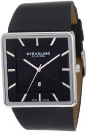 Stuhrling Original Men's 342.33151 Classic Saratoga Swiss Quartz Ultra Slim Date Black Watch