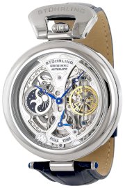 Stuhrling Original Men's 127A.3315C2 Emperor's Grandeur Automatic Skeleton Silver Dial Watch