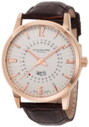 Stuhrling Original Men's 345.3345K2 Classic Jupiter Swiss Quartz Day and Date Brown Watch