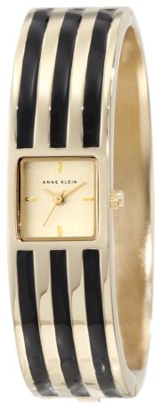 Đồng hồ AK Anne Klein Women's 10/9950BKGB Gold-Tone Black Enamel Bangle Watch