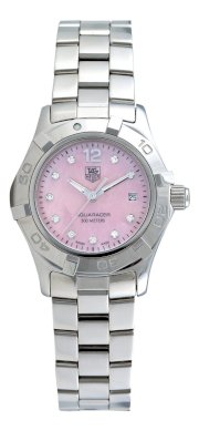 TAG Heuer Women's WAF141A.BA0824 Aquaracer Diamond Pink Mother-of-Pearl Dial Watch