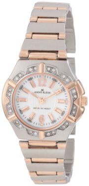 Đồng hồ AK Anne Klein Women's 10/9725MPRT Swarovski Crystal Accented Silver-Tone And RoseGol-Tone Bracelet Watch