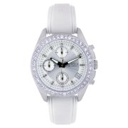 Fossil Women's ES2883 Silicone Analog with Silver Dial Watch
